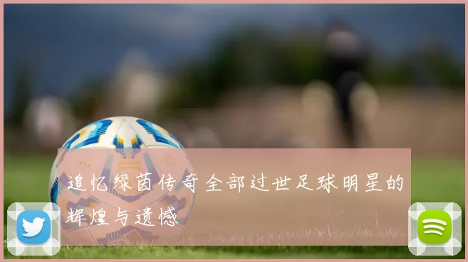 追忆绿茵传奇全部过世足球明星的辉煌与遗憾